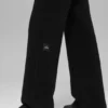 Pantalones de cachemira High-Waist con tejido de panal mullido - Negro