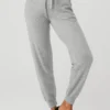Pantalones de cachemira High-Waist «Jet Set» - Gris paloma jaspeado