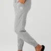 Pantalones de cachemira High-Waist «Jet Set» - Gris paloma jaspeado
