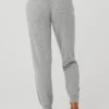 Pantalones de cachemira High-Waist «Jet Set» - Gris paloma jaspeado