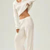 Pantalones de cachemira High-Waist Northstar de corte recto - Marfil