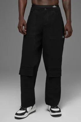 Pantalones de carpintero de lona de algodón - Negro