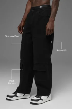 Pantalones de carpintero de lona de algodón – Negro
