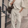 Pantalones de chándal Accolade de corte recto - Avena jaspeada