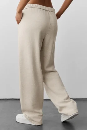 Pantalones de chándal Accolade de corte recto – Avena jaspeada