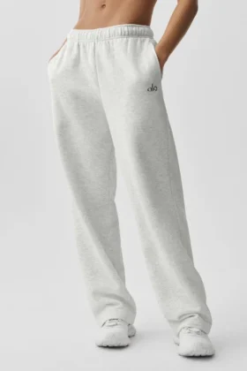 Pantalones de chándal Accolade de corte recto - Blanco jaspeado