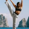 Pantalones de chándal Accolade de corte recto - Gris jaspeado deportivo