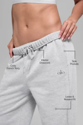 Pantalones de chándal Accolade de corte recto – Gris jaspeado deportivo