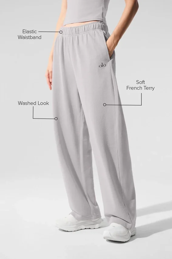Pantalones de chándal Accolade de corte recto lavados - Gris cielo lavado