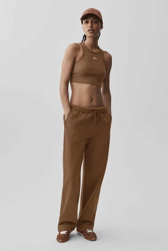 Pantalones de chándal Accolade de corte recto - Marrón «Sun Kissed»