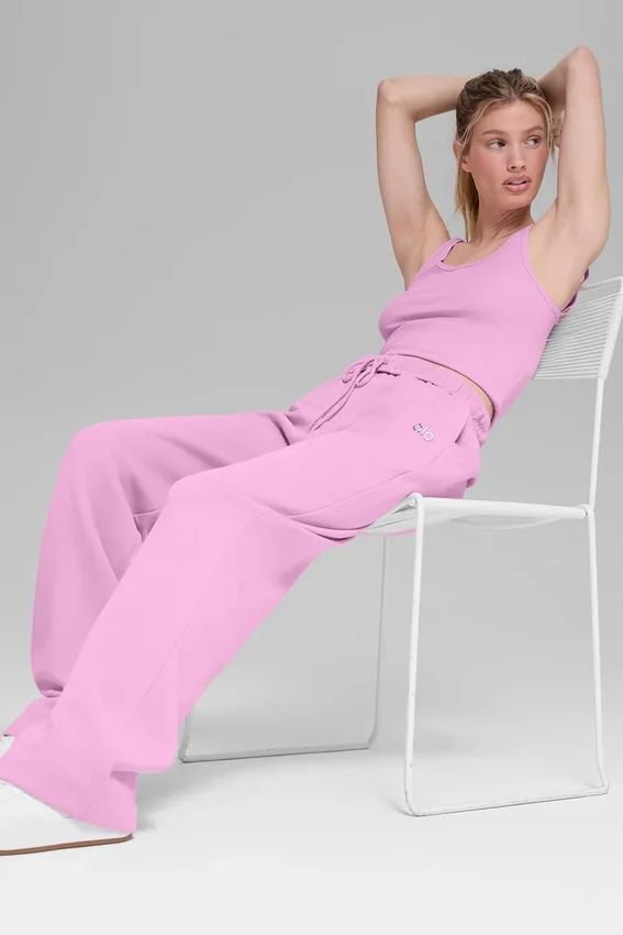 Pantalones de chándal Accolade de corte recto - Rosa corazón de caramelo