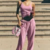 Pantalones de chándal Accolade de corte recto - Rosa corazón de caramelo
