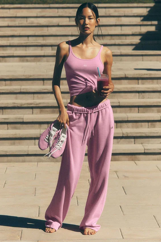 Pantalones de chándal Accolade de corte recto - Rosa corazón de caramelo
