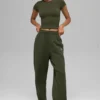 Pantalones de chándal Accolade de corte recto - Verde oliva