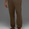 Pantalones de chándal de felpa gruesa con puños «Renown» – Espresso