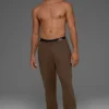 Pantalones de chándal de felpa gruesa con puños «Renown» – Espresso
