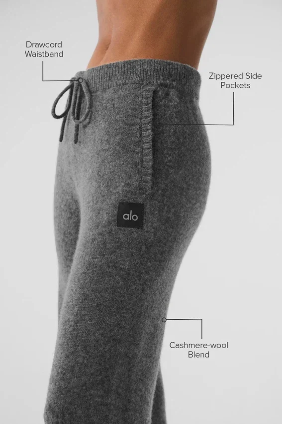 Pantalones de chándal de lana y cachemira New Class - Gris platino