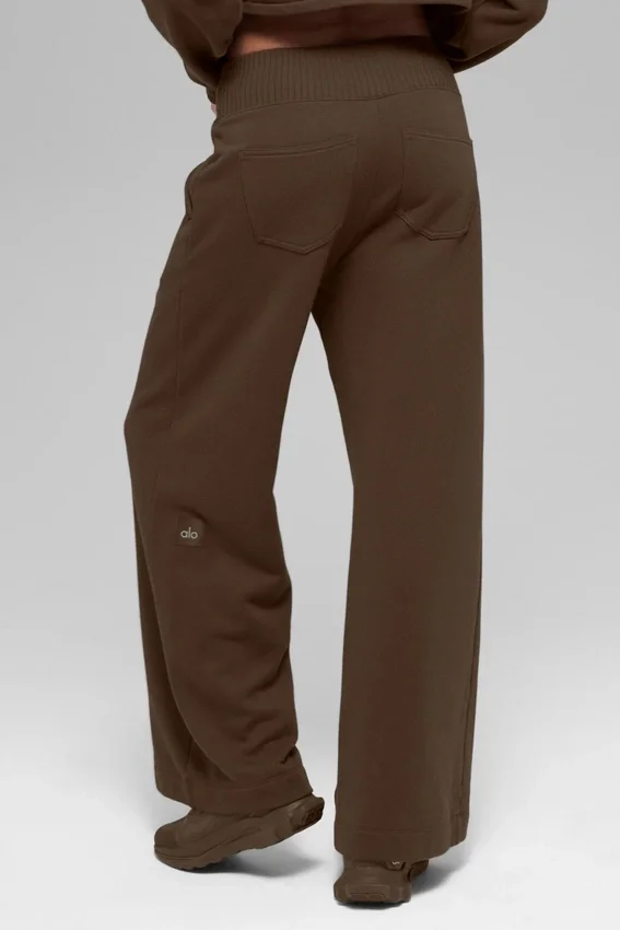 Pantalones de chándal de pierna ancha Serenity - Espresso