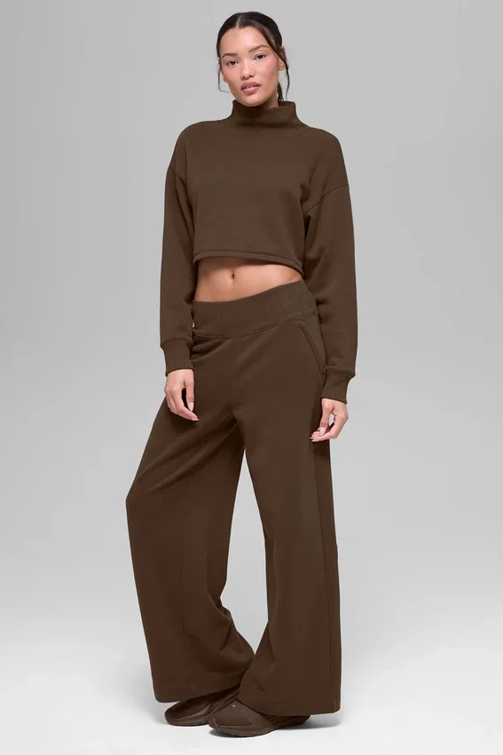 Pantalones de chándal de pierna ancha Serenity - Espresso
