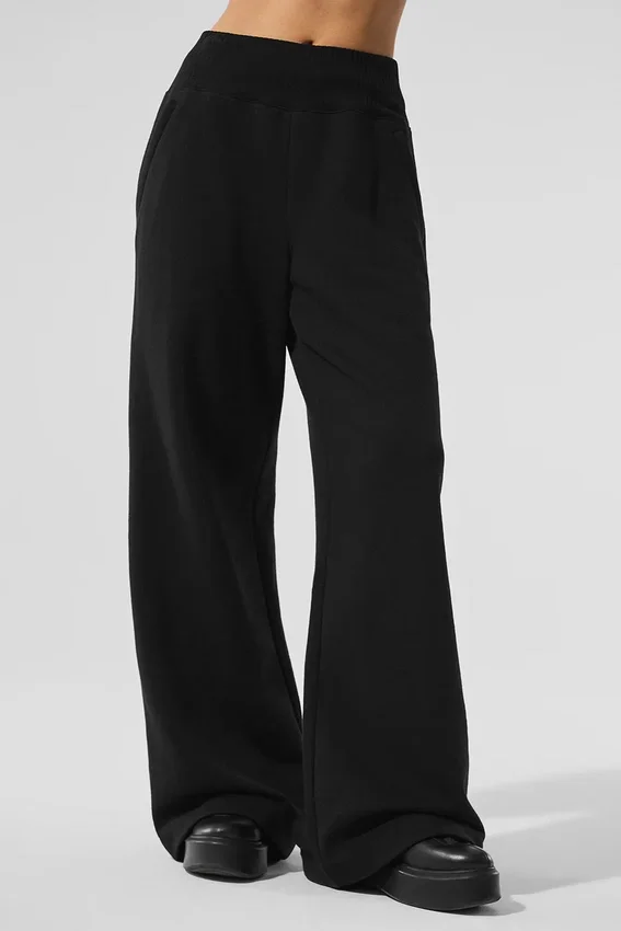 Pantalones de chándal de pierna ancha Serenity - Negro