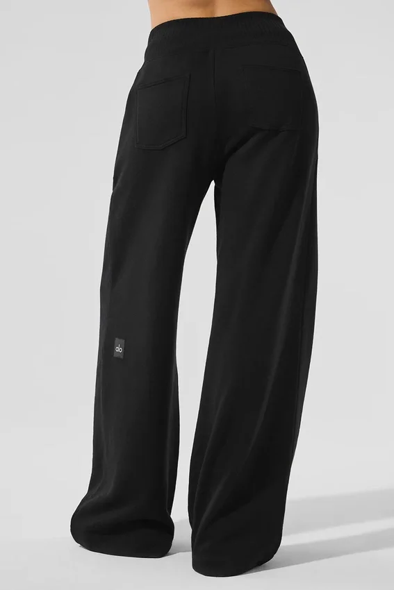 Pantalones de chándal de pierna ancha Serenity - Negro