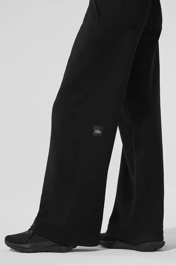Pantalones de chándal de pierna ancha Serenity - Negro