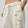 Pantalones de chándal de pierna recta a rayas finas - Rayas finas color hueso