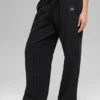 Pantalones de chándal de pierna recta a rayas finas - Rayas finas negras