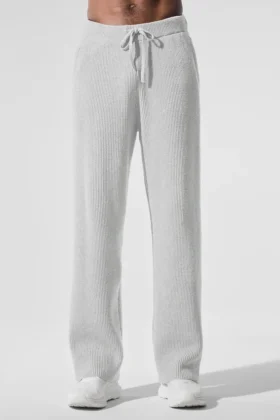 Pantalones de chándal Domain de punto acanalado - Gris jaspeado deportivo