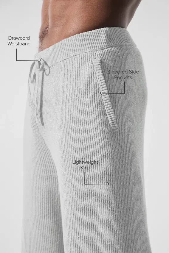 Pantalones de chándal Domain de punto acanalado - Gris jaspeado deportivo