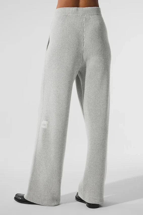 Pantalones de chándal Domain de punto acanalado - Gris jaspeado deportivo