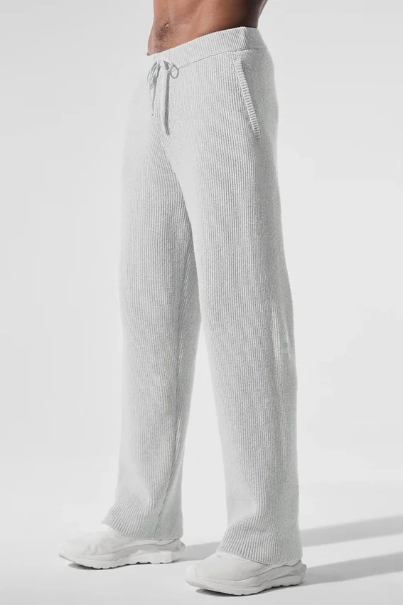 Pantalones de chándal Domain de punto acanalado - Gris jaspeado deportivo