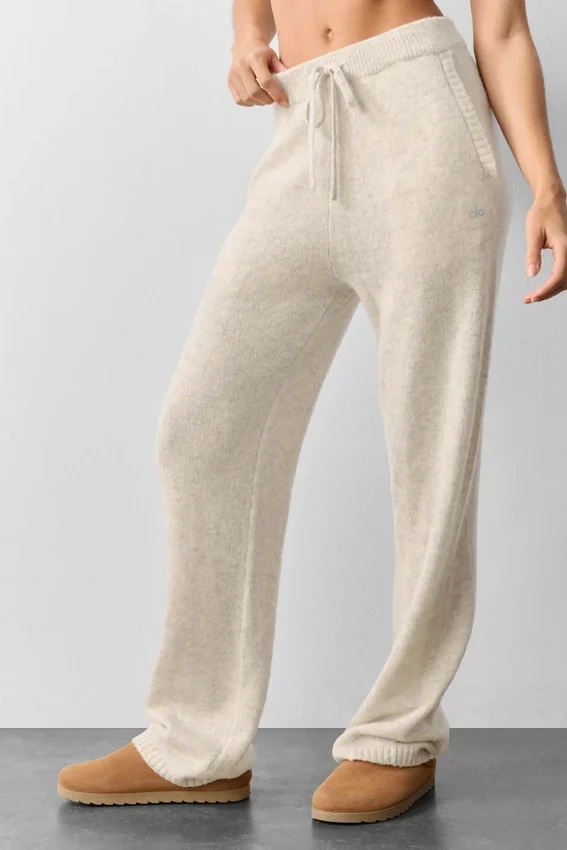 Pantalones de chándal «New Class» de lana y cachemira - Avena jaspeada