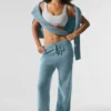 Pantalones de chándal «New Class» de lana y cachemira - Azul celeste jaspeado