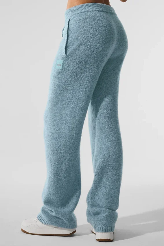 Pantalones de chándal «New Class» de lana y cachemira - Azul celeste jaspeado