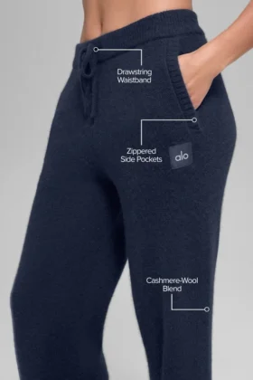 Pantalones de chándal «New Class» de lana y cachemira – Azul marino