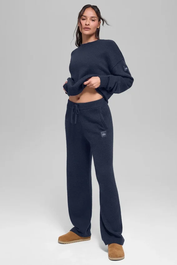 Pantalones de chándal «New Class» de lana y cachemira - Azul marino