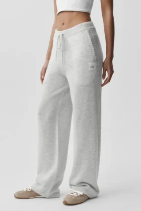 Pantalones de chándal «New Class» de lana y cachemira - Blanco jaspeado