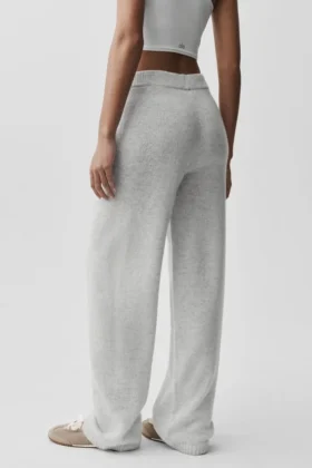 Pantalones de chándal «New Class» de lana y cachemira – Blanco jaspeado