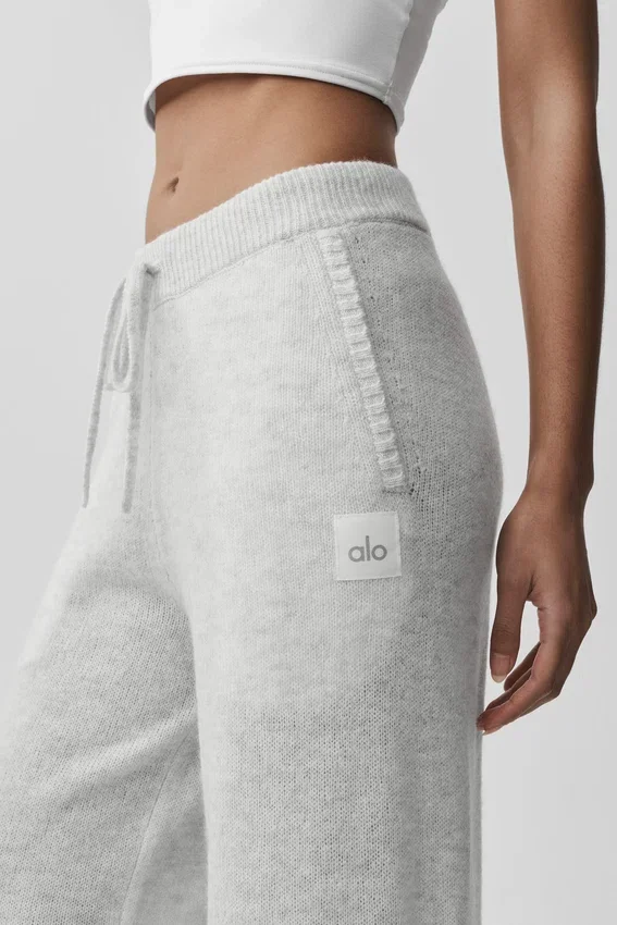 Pantalones de chándal «New Class» de lana y cachemira - Blanco jaspeado