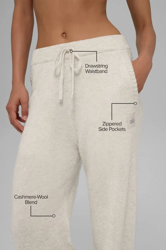 Pantalones de chándal New Class de lana y cachemira - Bone Heather