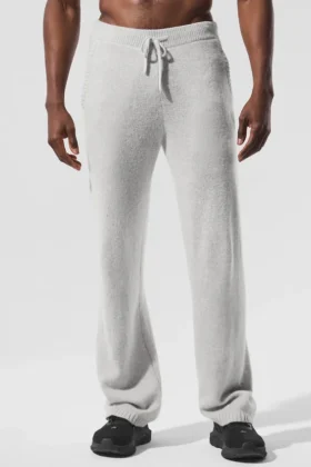 Pantalones de chándal «New Class» de lana y cachemira - Gris perla jaspeado