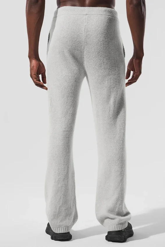Pantalones de chándal «New Class» de lana y cachemira - Gris perla jaspeado