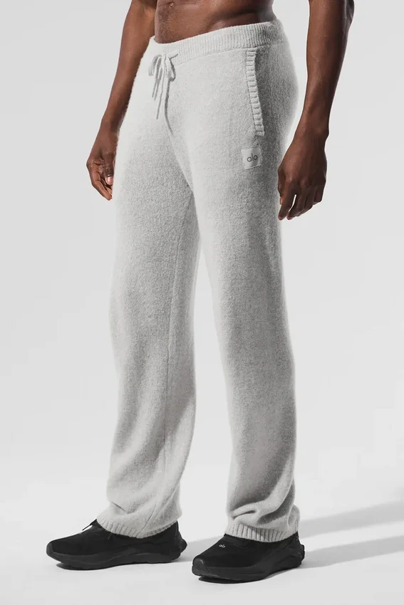 Pantalones de chándal «New Class» de lana y cachemira - Gris perla jaspeado