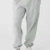 Pantalones de chándal Renown de peso grueso con puños – Gris jaspeado deportivo