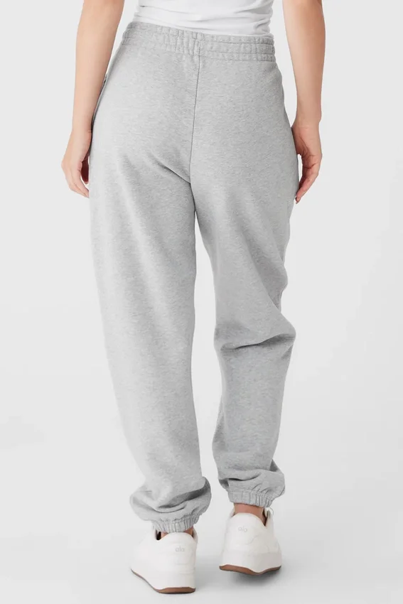 Pantalones de chándal Renown de peso grueso con puños – Gris jaspeado deportivo