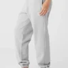 Pantalones de chándal Renown de peso grueso con puños – Gris jaspeado deportivo