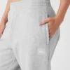 Pantalones de chándal Renown de peso grueso con puños – Gris jaspeado deportivo