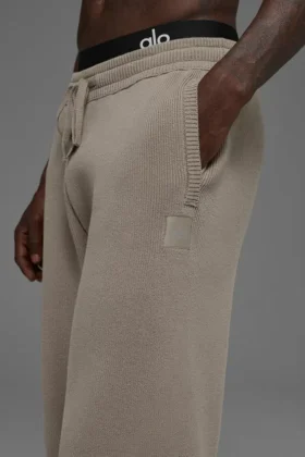 Pantalones de chándal Scholar de corte recto – Cacao claro
