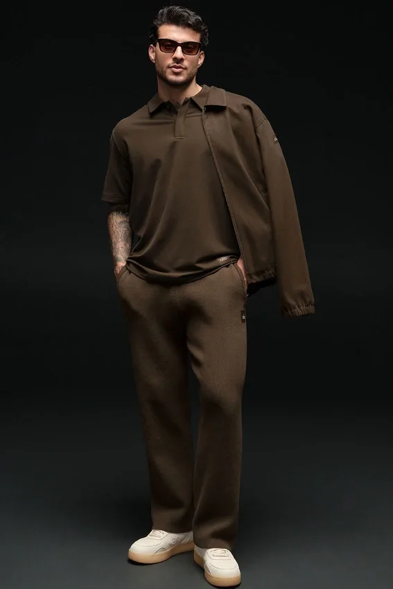 Pantalones de chándal Scholar de corte recto - Espresso